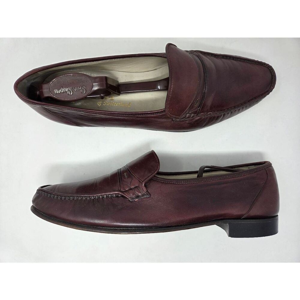 BALLY MADE IN SWITZERLAND MEN’S BROWN LEATHER BARNES DRESS LOAFERS US SIZE 12 M